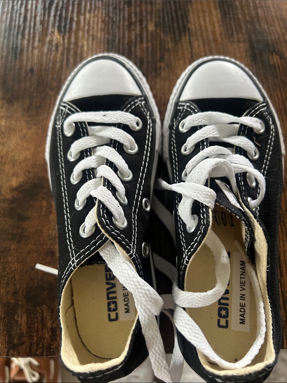 Converse Kids Black and White Canvas Low-Top Sneakers
